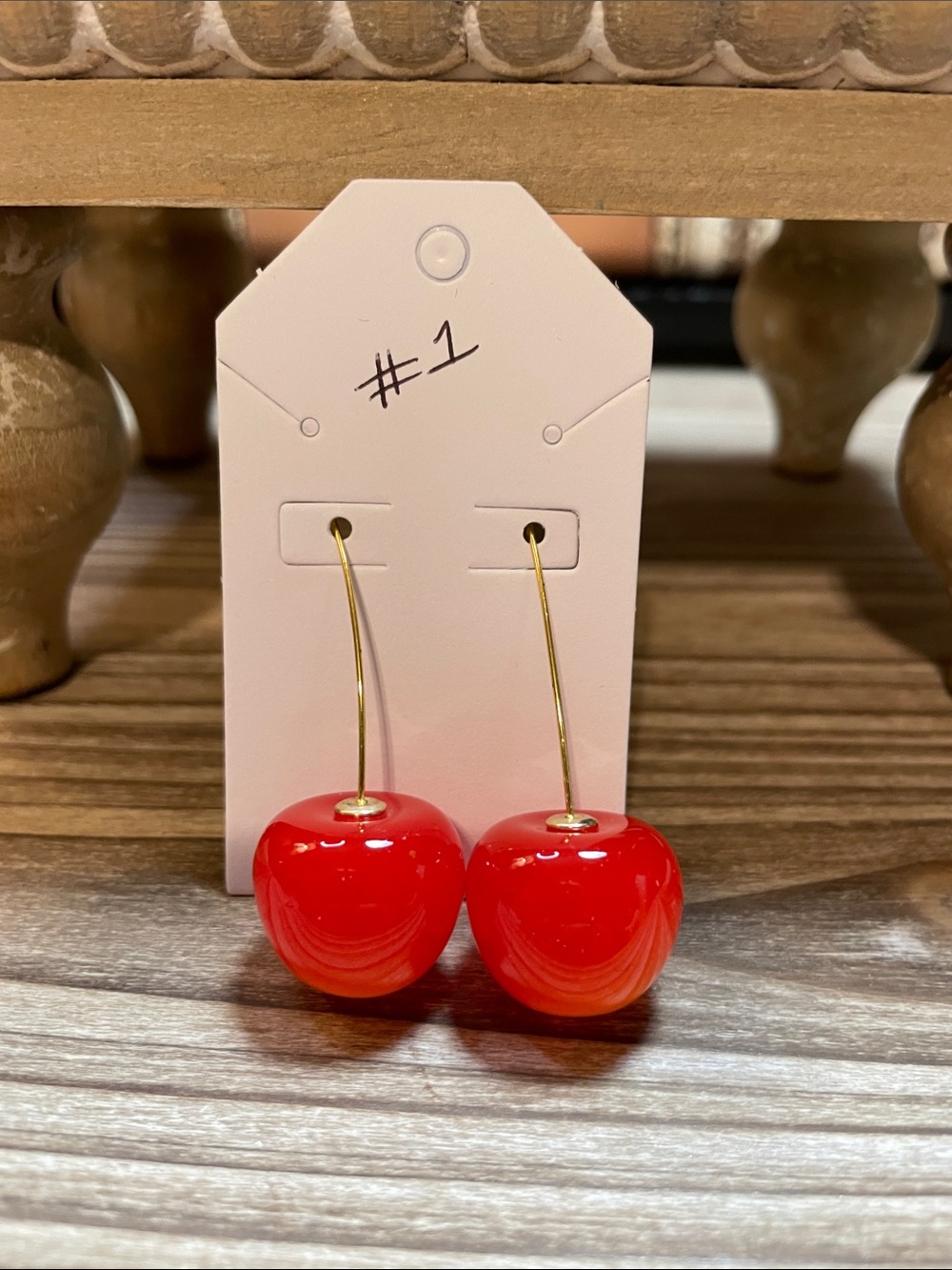 Red Cherry Drop Earrings